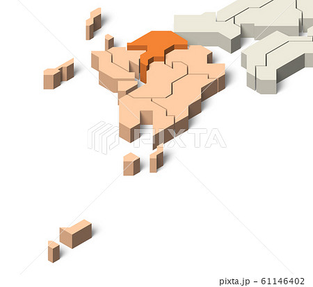 日本地図 九州地方 福岡県のイラスト素材 61146402 Pixta