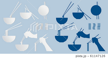 Design Noodle Shop Symbol in blue tone 61147126