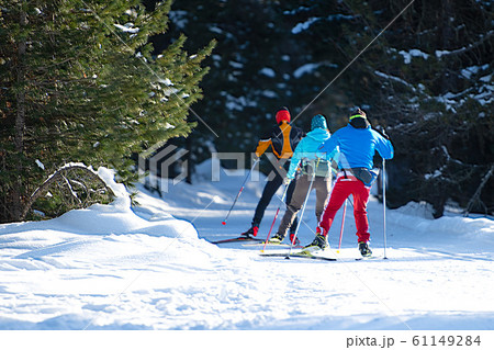 Group of Nordic cross-country skiers Group of Nordic cross-country skiers 61149284