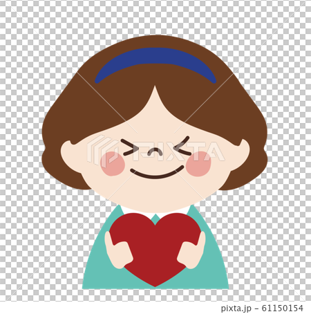 小さい女の子 嬉しい顔 愛 のイラスト素材