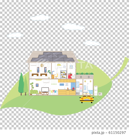 エコ　葉っぱ　ソーラーパネル住居 61150297
