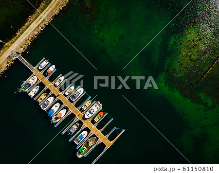 Top view. Boats in port marina Top view. Boats in port marina 61150810