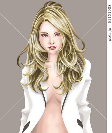 ブロンドガールのイラスト素材