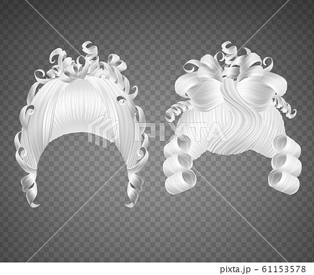 White Curly Girl Wig Women Princess Hairstyleのイラスト素材