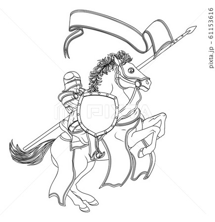 Medieval Joust Knight on Horse 61153616