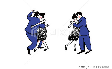 Couple dancers in close embrace position, two 61154868