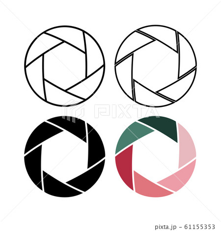Set of vector aperture icons isolated on white background. 61155353