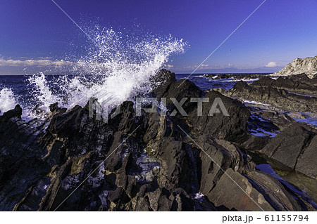 （神奈川県）荒崎海岸の磯　富士山遠望 61155794