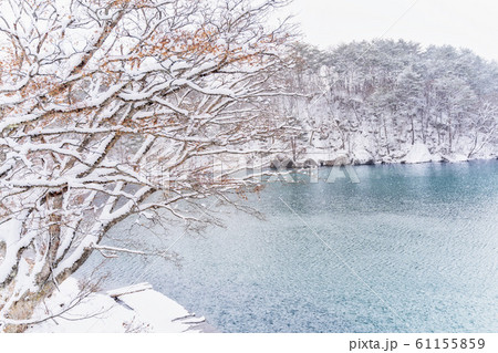 冬の五色沼(毘沙門沼) 福島県北塩原村 冬の五色沼(毘沙門沼) 福島県北塩原村 61155859