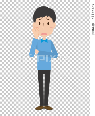 Male whole body worried facial expression pose - Stock Illustration ...