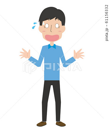 男性 全身 びっくり 驚く 男性 全身 びっくり 驚く 61156332