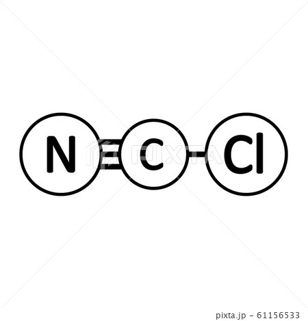 Cyanogen chloride molecule icon. Cyanogen chloride molecule icon. 61156533