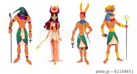 Egypt gods Amun, Ra, Thoth, Hathor Ancient deities Egypt gods Amun, Ra, Thoth, Hathor Ancient deities 61158651