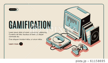 Gamification, gamer playing console, playstation 61158695