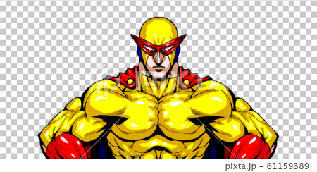 ヒーロー,英雄,超人,スーパーマン,劇画,漫画,筋肉,ボディビル,マッチョ,ポーズ,正面,白背景, ヒーロー,英雄,超人,スーパーマン,劇画,漫画,筋肉,ボディビル,マッチョ,ポーズ,正面,白背景, 61159389