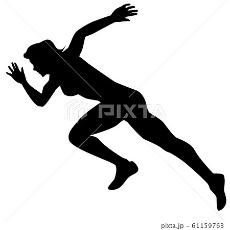 オリンピック競技 陸上女子走り 01のイラスト素材 61159763 Pixta