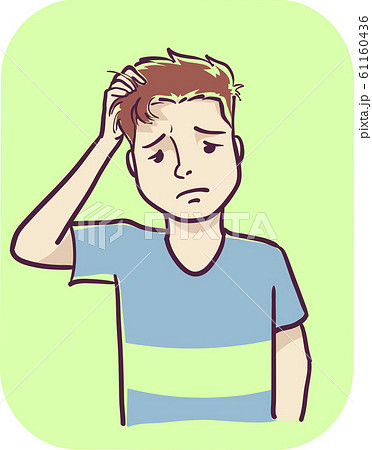 Man Symptom Forgetful Illustration 61160436