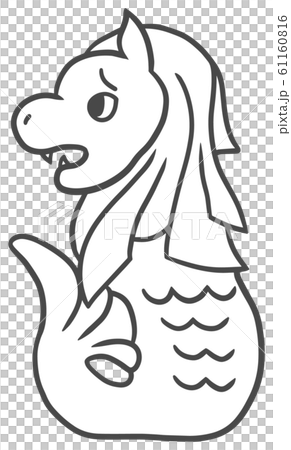 シンプルなマーライオン_困り顔2 61160816