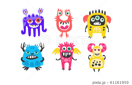 Cute Colorful Monsters with Open Mouth Vector Set Cute Colorful Monsters with Open Mouth Vector Set 61161950