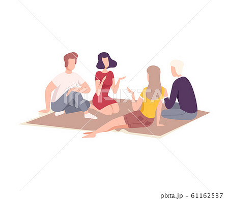 Friends Having Picnic in the Park, People Relaxing on Nature, Male and Female Characters Eating Meal Outdoors Flat Vector Illustration Friends Having Picnic in the Park, People Relaxing on Nature, Male and Female Characters Eating Meal Outdoors Flat Vector Illustration 61162537