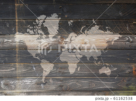 World map on a wooden wall World map on a wooden wall 61162538