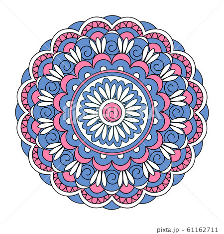 Blue-pink mandala on the white background 61162711
