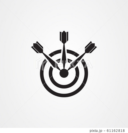 Target with dart black simple icon Royalty Free Vector Image