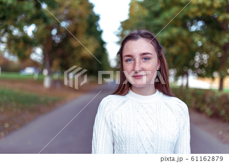 happy teenager girl of 12-15 years old, in...の写真素材 [61162879] - PIXTA