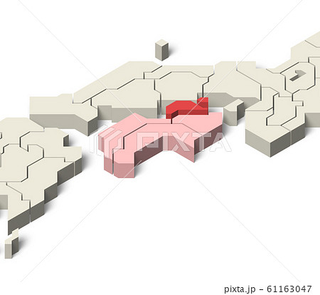 日本地図 四国地方 香川県のイラスト素材