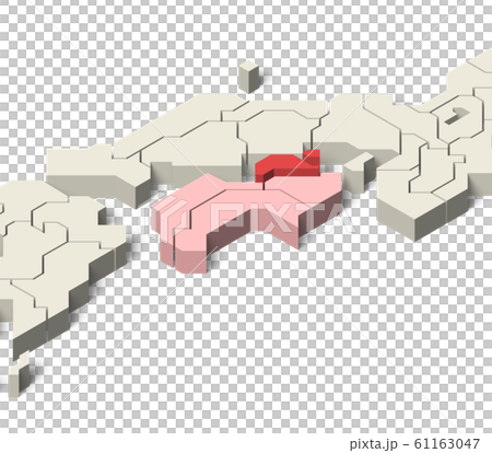 日本地図 四国地方 香川県のイラスト素材
