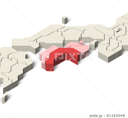 日本地図 四国地方 高知県のイラスト素材