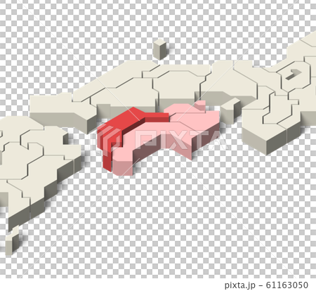 日本地図 四国地方 愛媛県のイラスト素材