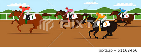 Horse racing competition flat vector illustration 61163466