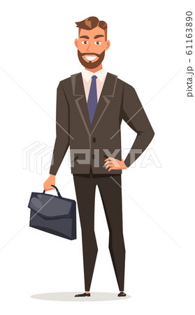 Businessman in suit flat vector illustration 61163890