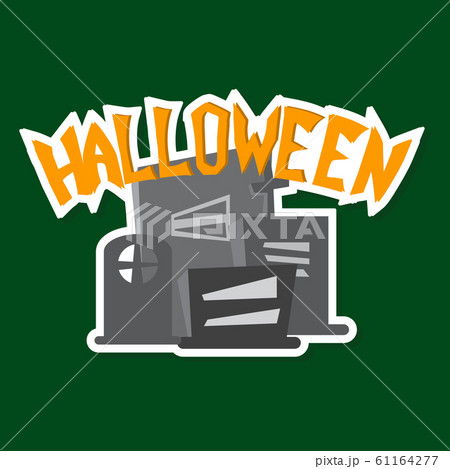Tombstone made from stone and looking very old, vector 61164277