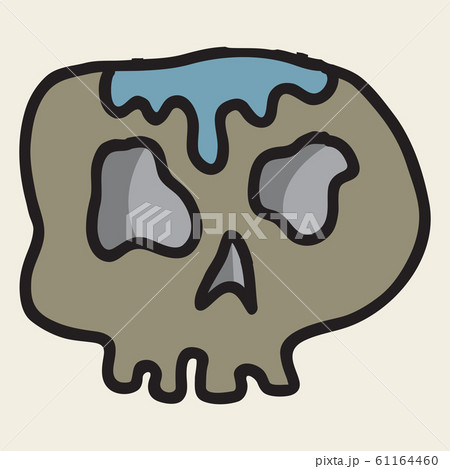 Skull in a vintage retro hand drawn woodcut etched or engraved style 61164460