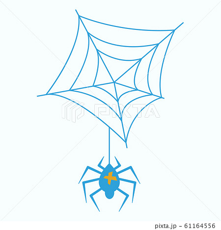 spider and torn web. Scary spiderweb of halloween symbol. Isolated vector illustration spider and torn web. Scary spiderweb of halloween symbol. Isolated vector illustration 61164556