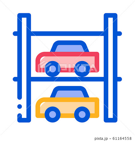 Multi-Storey Parking Icon Vector Outline Illustration Multi-Storey Parking Icon Vector Outline Illustration 61164558