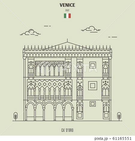 Ca' d'Oro Palace in Venice, Italy. Landmark icon Ca' d'Oro Palace in Venice, Italy. Landmark icon 61165551
