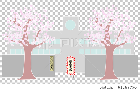 Cherry tree and school gate 61165750