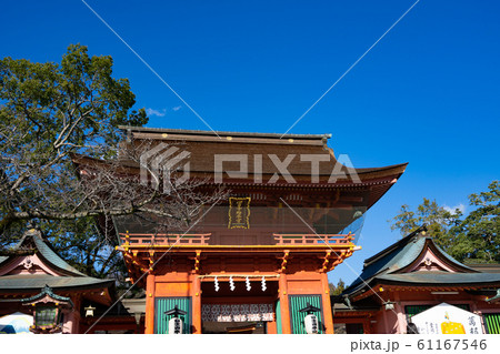 富士山本宮浅間大社の楼門<静岡県富士宮市 2019年12月> 富士山本宮浅間大社の楼門<静岡県富士宮市 2019年12月> 61167546