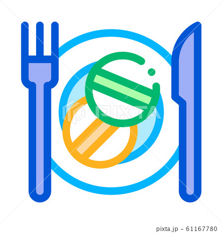 Taking Medication Supplements Icon Vector Illustration Taking Medication Supplements Icon Vector Illustration 61167780