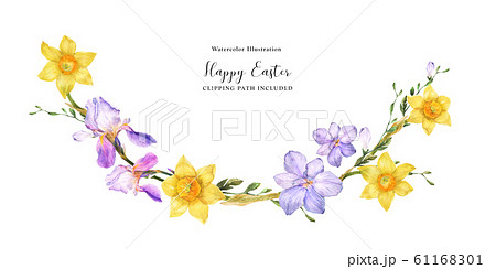 Decorative watercolor arc with spring flowers Decorative watercolor arc with spring flowers 61168301
