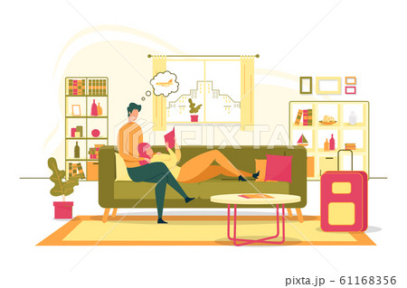 Planing Family Summer Vacation Flat Vector Concept 61168356