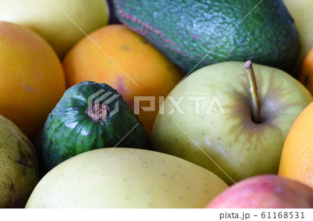 Variety Of Mixed Fresh Fruit Close-up Frame 61168531
