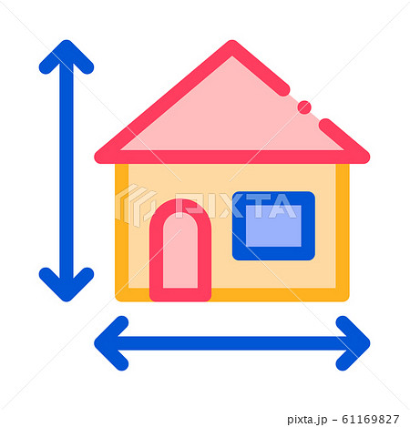 House Size Height And Width Vector Thin Line Icon House Size Height And Width Vector Thin Line Icon 61169827