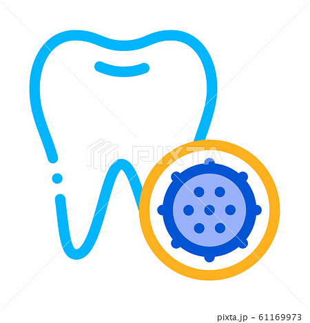 Bacteria Germ And Tooth Vector Thin Line Sign Icon Bacteria Germ And Tooth Vector Thin Line Sign Icon 61169973
