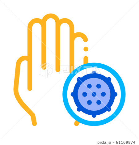 Bacteria Germ And Hand Vector Sign Thin Line Icon Bacteria Germ And Hand Vector Sign Thin Line Icon 61169974