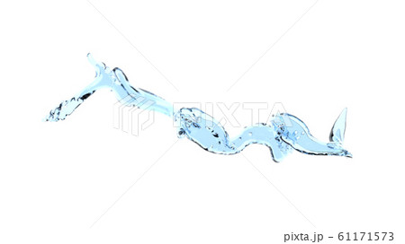 blue water splash isolated on white background 3d illustration 61171573