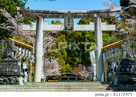 山梨県甲府市 武田神社 鳥居の写真素材